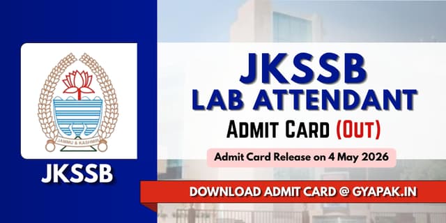 JKSSB Lab Attendant 2026 | Download The Admit Card banner