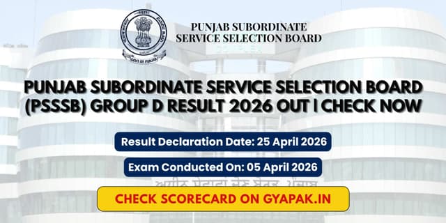PSSSB Group D Result 2026 Out | Check Now  banner
