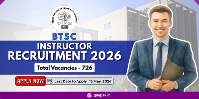 BTSC Instructor Recruitment 2026 | 726 Vacancies banner