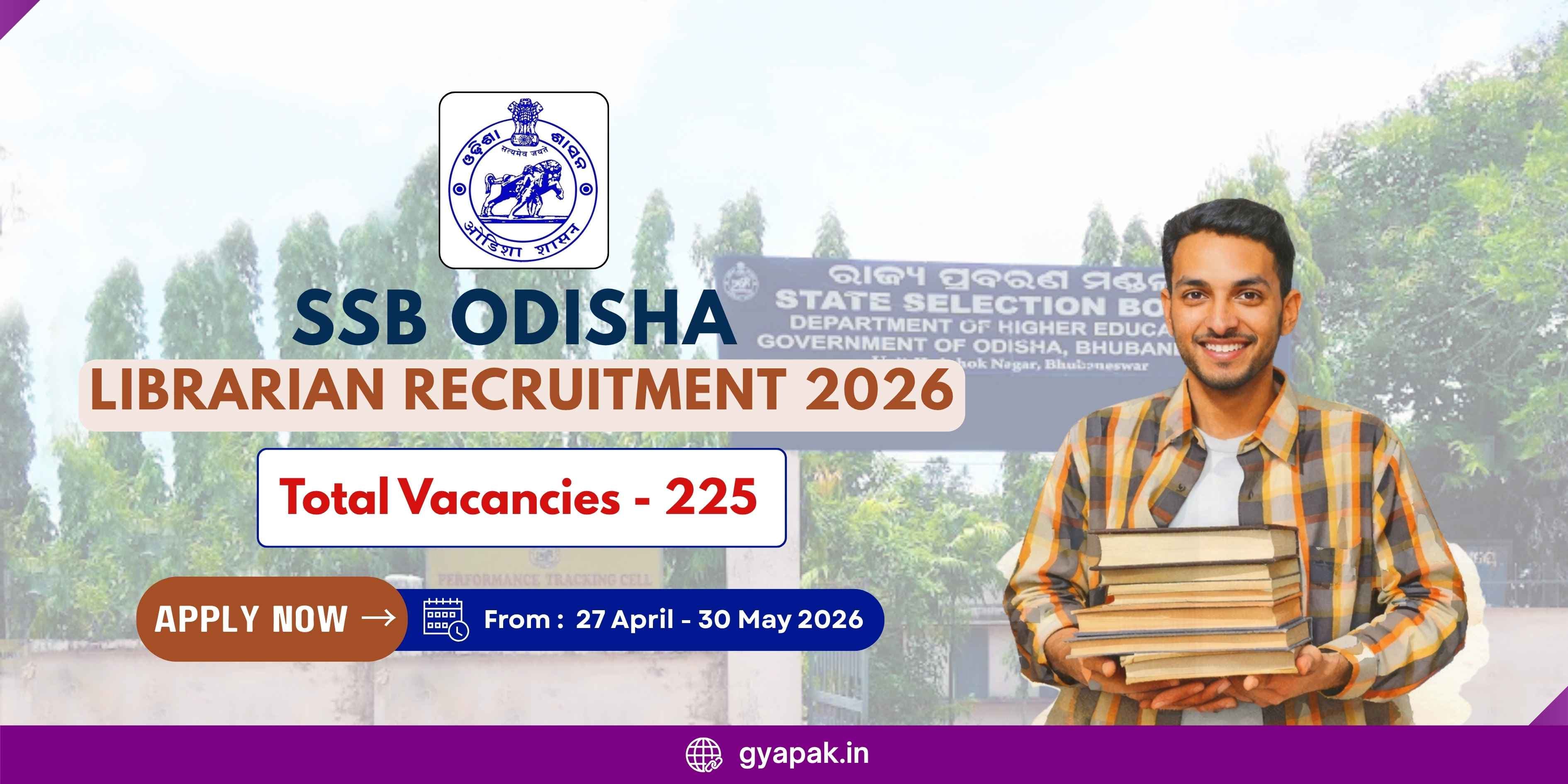 SSB Odisha Librarian Recruitment 2026 | 225 Vacancies