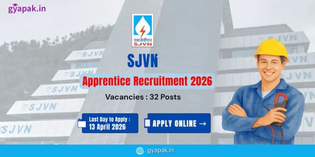 SJVN Apprentice Recruitment 2026| 32 Vacancies banner