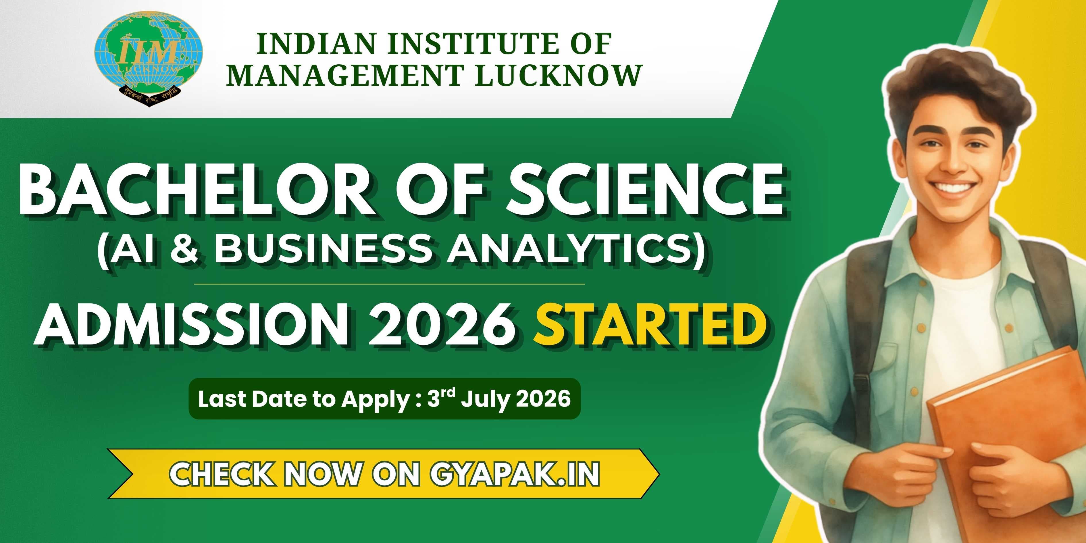 IIM Lucknow BS Admission 2026 : AI & Business Analytics