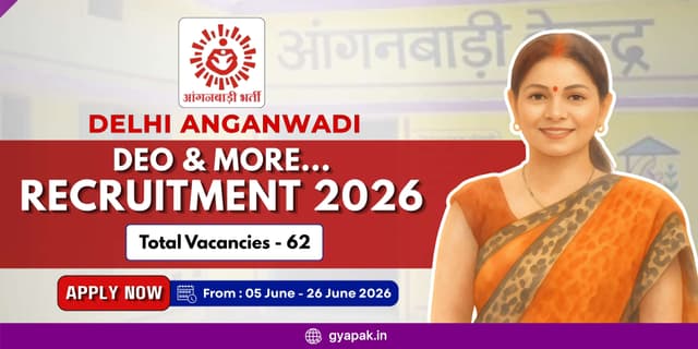 Delhi Anganwadi DEO & more Recruitment 2026 | 62 posts banner