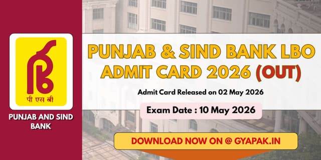 Punjab and Sind Bank LBO 2026 | Download The Admit Card banner