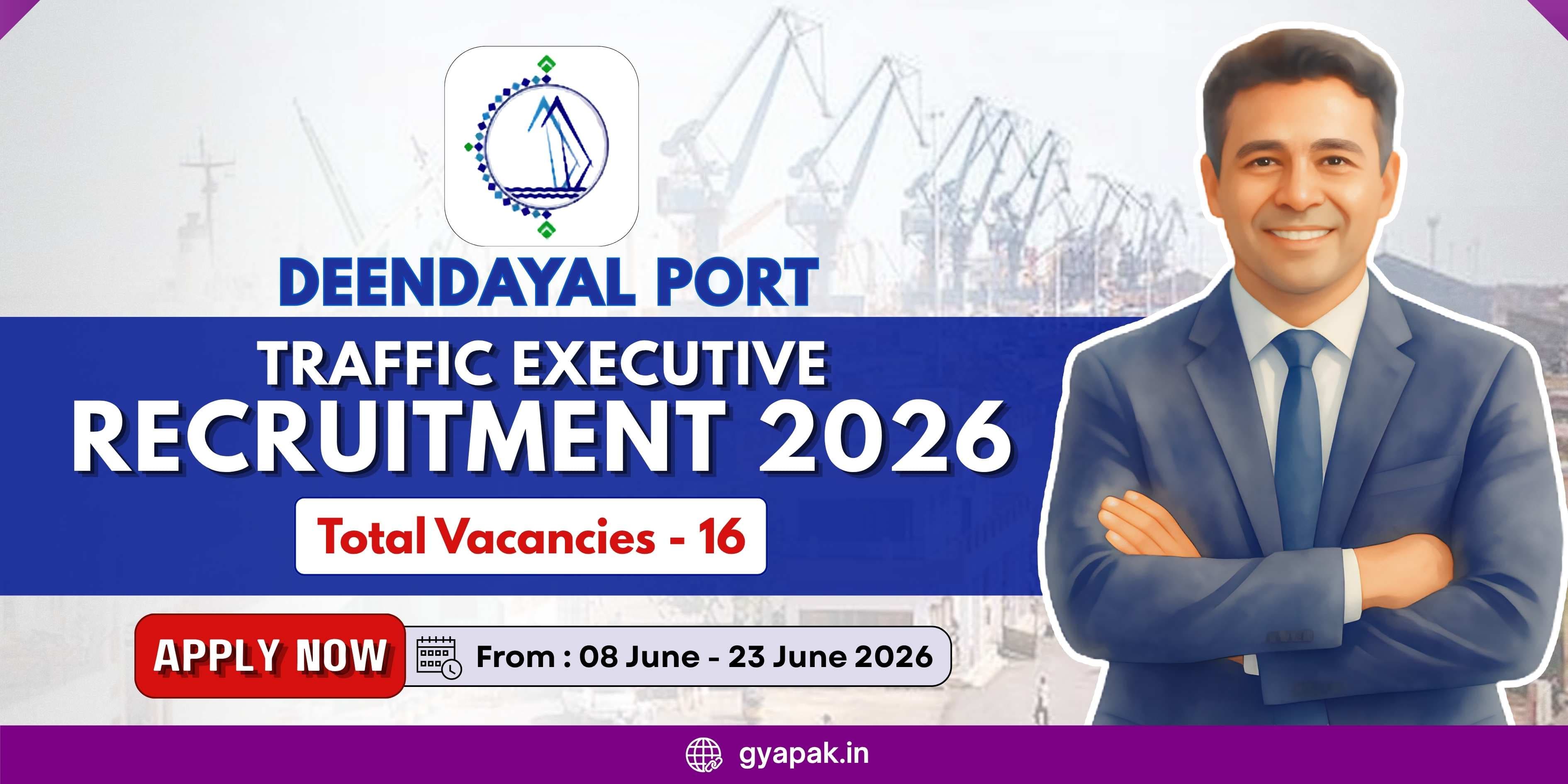 Deendayal Port Traffic Executive Recruitment 2026 | 16 Vacancies