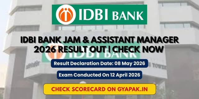 IDBI Bank JAM & Assistant Manager 2026 Result Out | Check Now banner