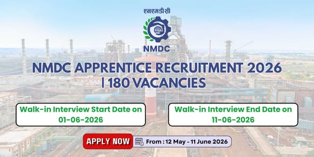 NMDC Apprentice Recruitment 2026 | 180 Vacancies    banner