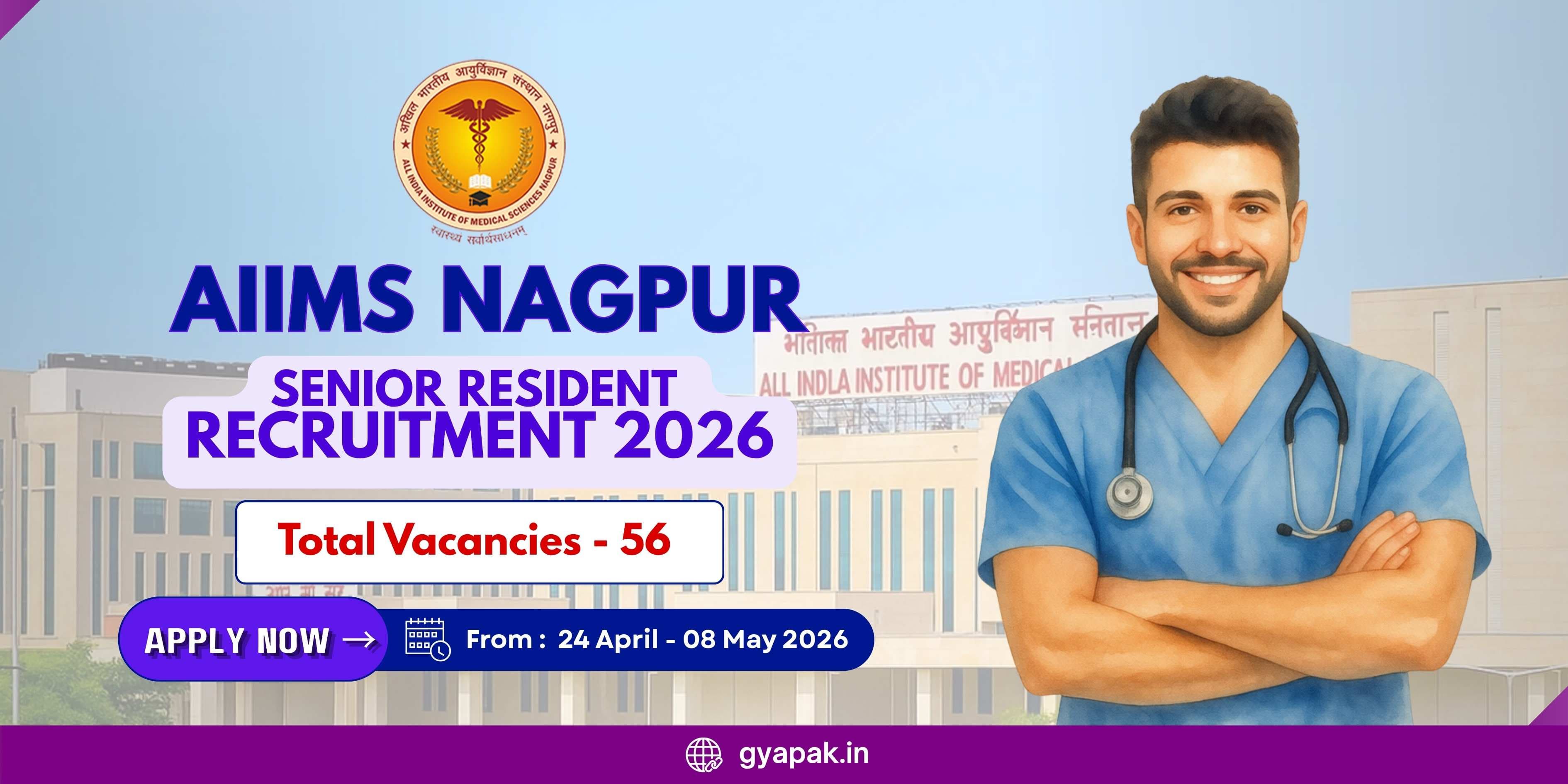 AIIMS Nagpur Senior Resident Recruitment 2026 | 56 Vacancies