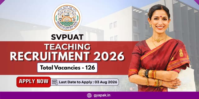 SVPUAT Teaching Recruitment 2026 | 126 Vacancies banner