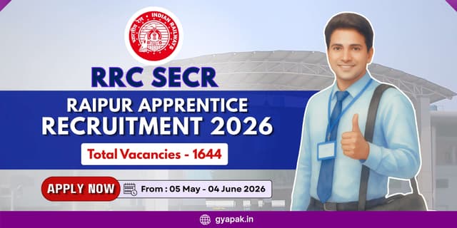 RRC SECR Raipur Apprentice Recruitment 2026 | 1644 Vacancies banner