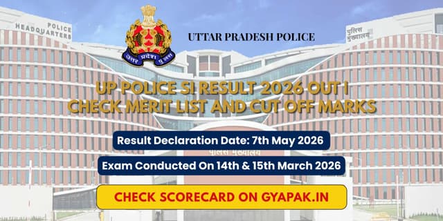 UP Police SI Result 2026 Out | Check Merit List and Cut Off Marks banner