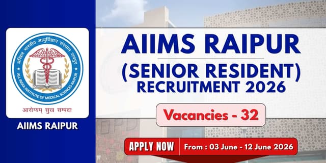 AIIMS Raipur Senior Resident Recruitment 2026 | 32 Vacancies banner