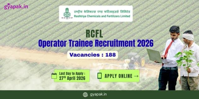 RCFL Operator Trainee Recruitment 2026 | Vacancies 188 banner