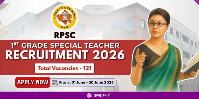 RPSC 1st Grade Special Teacher Recruitment 2026 | 121 Vacancies banner