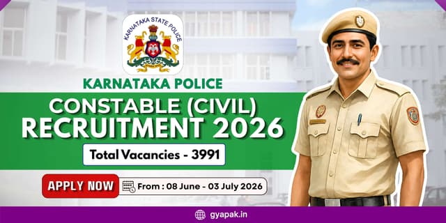 Karnataka Police Constable (Civil) 3991 Vacancies | Apply Online 08 June – 03 July 2026 banner