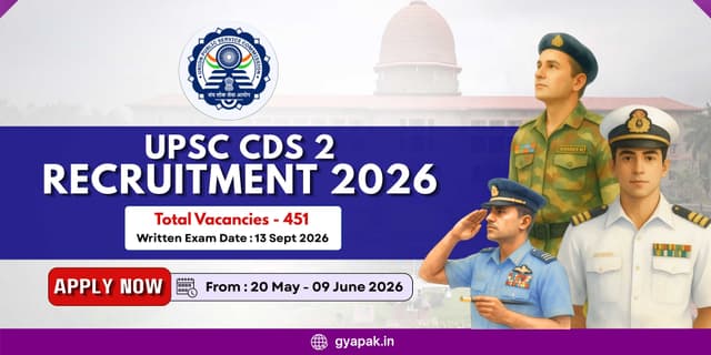 UPSC CDS 2 Recruitment 2026 | 451 Vacancies banner