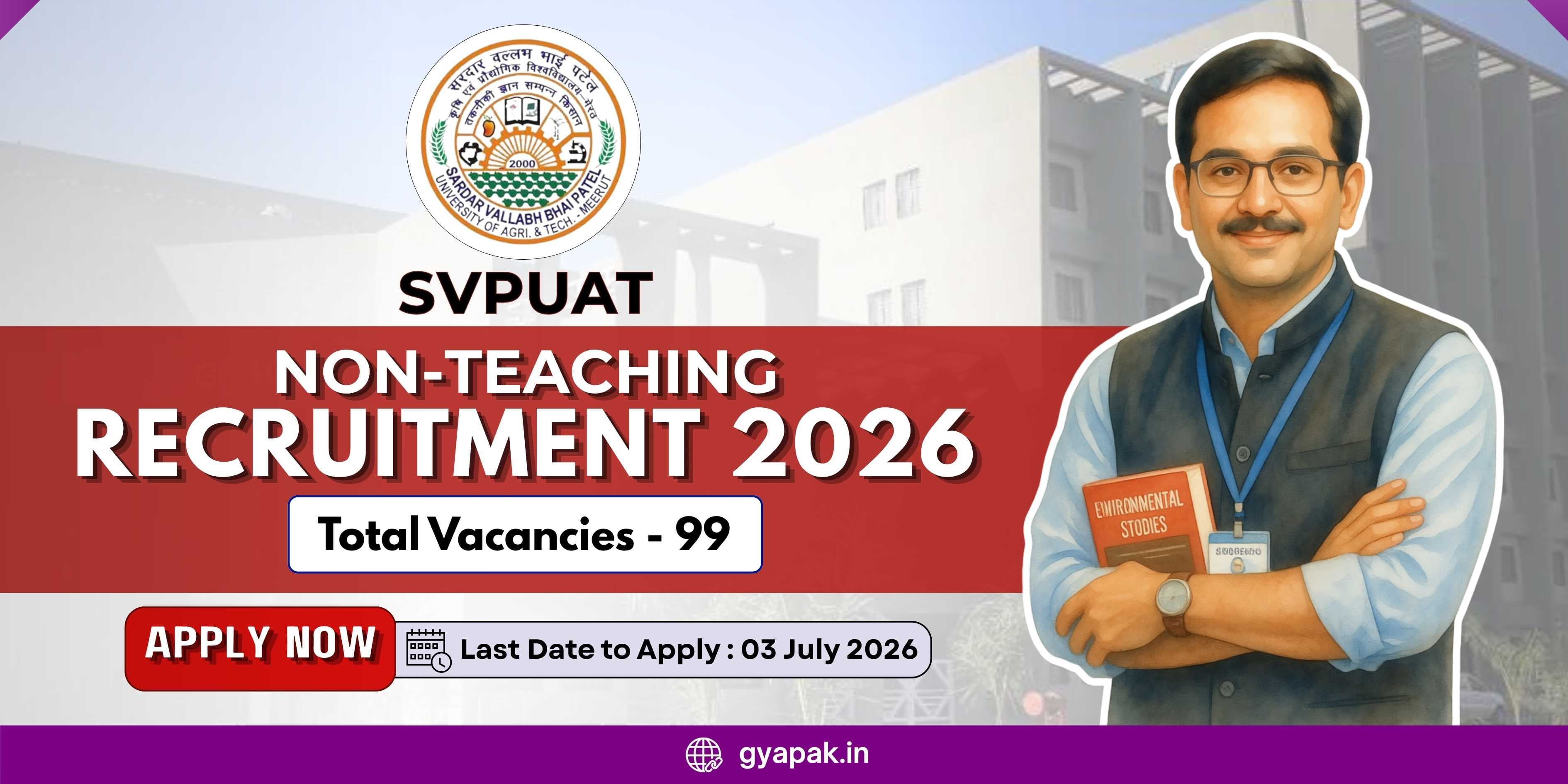 SVPUAT Non Teaching Recruitment 2026 | 99 Vacancies