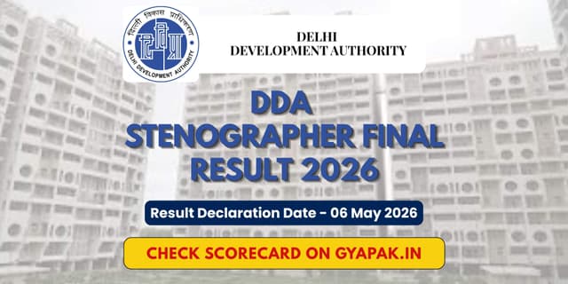 DDA Stenographer Final Result 2026 | Download Scorecard banner