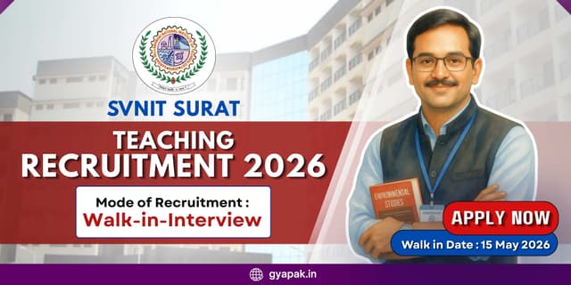 SVNIT Surat Teaching Recruitment 2026 | Walk In banner