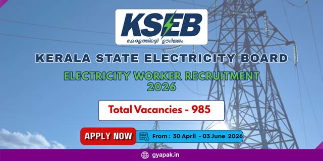 KSEB Electricity Worker Recruitment 2026 | 985 Vacancies banner