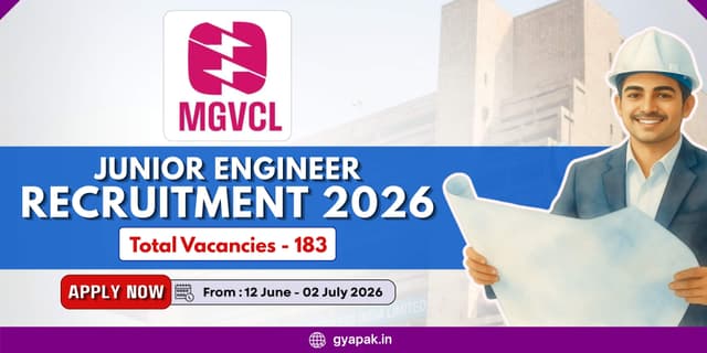 MGVCL Junior Engineer Recruitment 2026 | 183 Vacancies banner