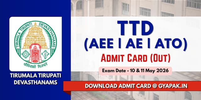 TTD AEE AE ATO Admit Card 2026 banner