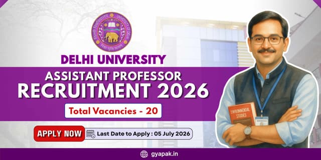 Delhi University Assistant Professor Recruitment 2026 | 20 Vacancies banner
