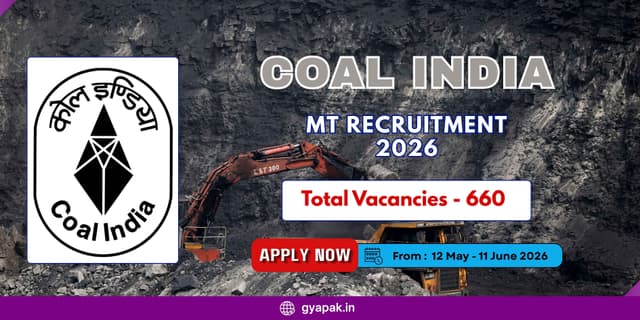 Coal India MT Recruitment 2026 | 660 Vacancies banner