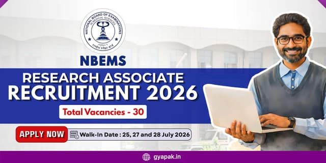 NBEMS Research Associate Recruitment 2026 | 30 Vacancies banner