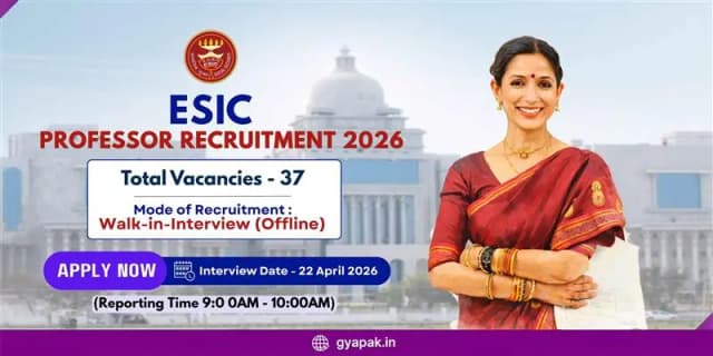 ESIC Processor Recruitment 2026 | 37 Vacancies banner