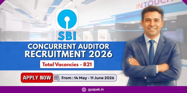SBI Concurrent Auditor Recruitment 2026 | 821 Vacancies banner