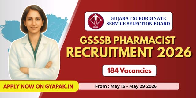 GSSSB Pharmacist Recruitment 2026 | 184 Vacancies banner