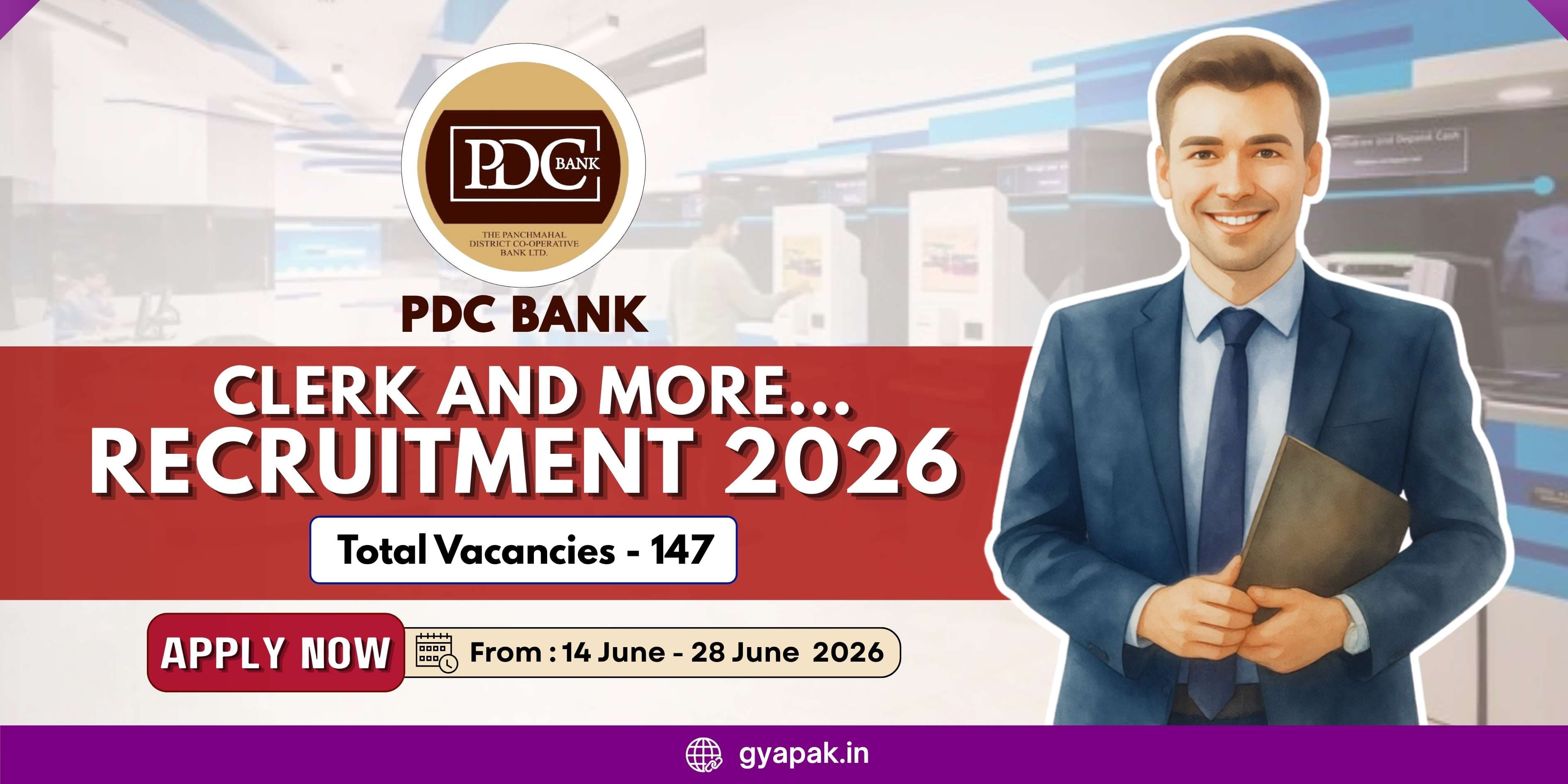 PDC Bank Clerk and more Recruitment 2026 | 147 Vacancies
