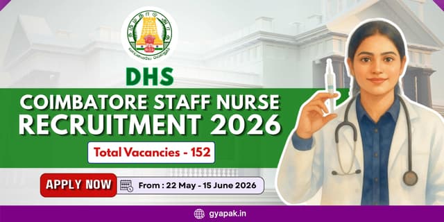 DHS Coimbatore Staff Nurse Recruitment 2026 | 152 Vacancies banner